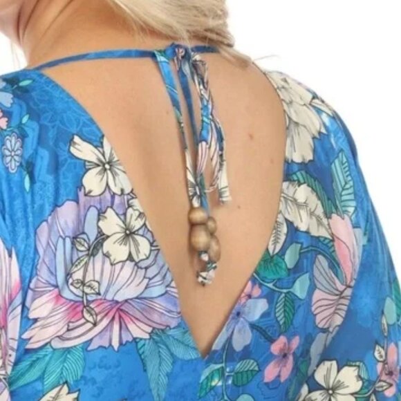 Johnny Was Blue Dove A-line Cover-Up Dress Size M NWT $278 - Picture 4 of 6